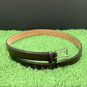 Cole Haan Dark Brown Alligator Embossed Belt. 38